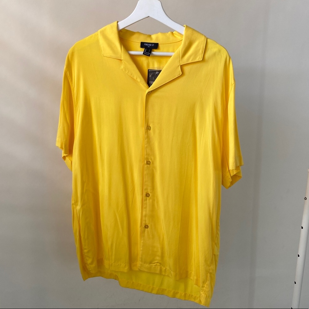 Forever 21 Yellow Short Sleeve Shirt